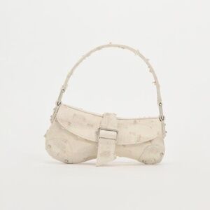 Zara Distressed Cotton Shoulder Bag Purse